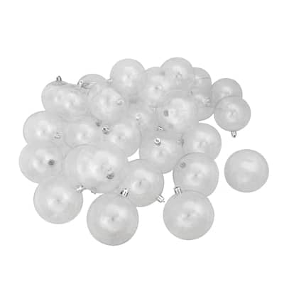 Shatterproof Shiny Christmas Ball Ornaments - 3.25" (80mm) - Clear - 32ct