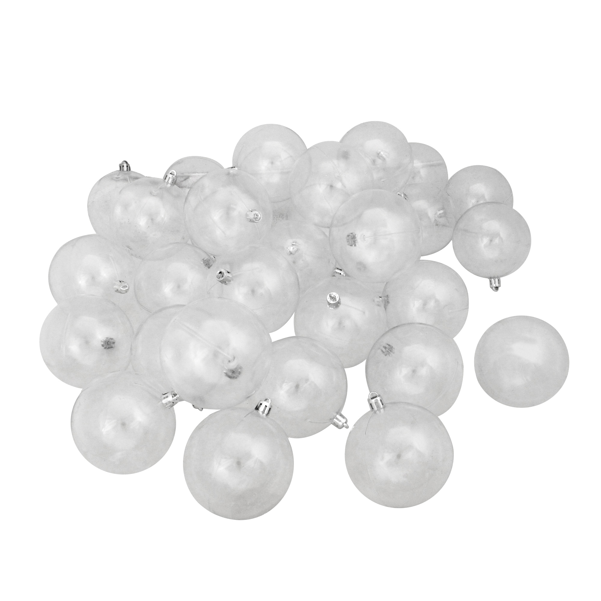 Shatterproof Shiny Christmas Ball Ornaments - 3.25" (80mm) - Clear - 32ct