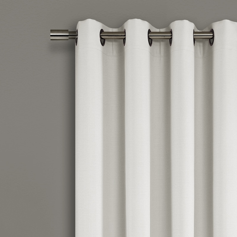 Porch & Den Limpus Faux Linen Grommet Top Blackout Curtain Panel