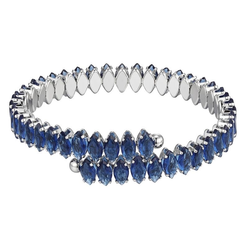 Victoria Townsend Cubic Zirconia Marquise Cuff Bracelet - Blue