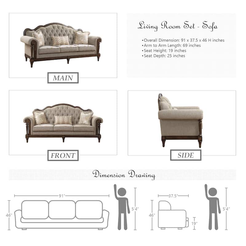 Tasse 3-Piece Living Room Set