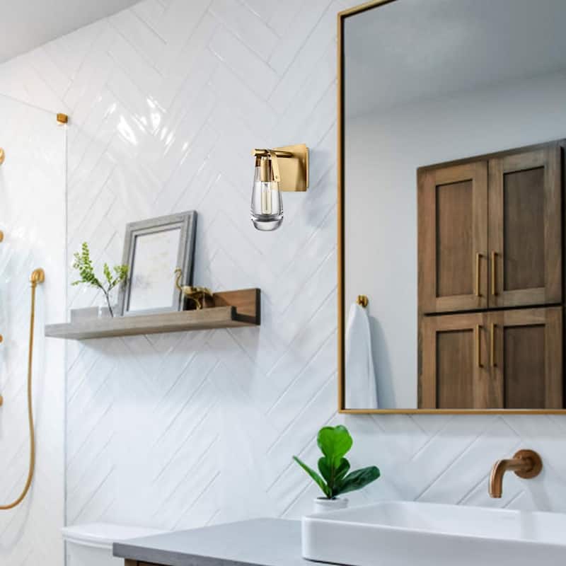 Modern wall light gold vanity light glass, metal mount light