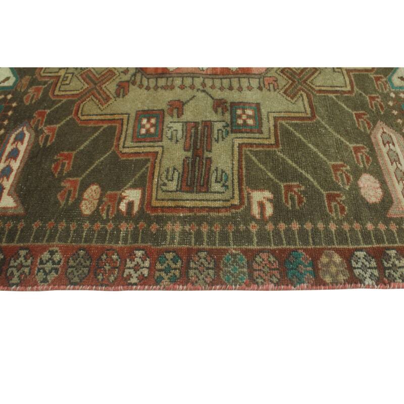 Semi Antique Mahmud Grey-Green/Rust Runner - 3'6" x 9'11"