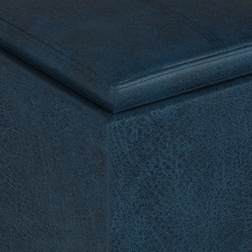 Rockwood - Cube Storage Ottoman with Tray - Cloud Grey