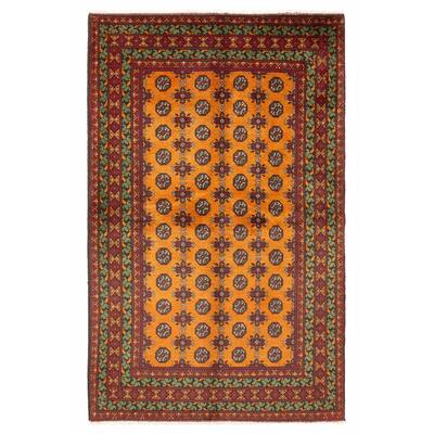 ECARPETGALLERY Hand-knotted Uzbek Kargahi Copper Wool Rug - 5'3 x 8'1