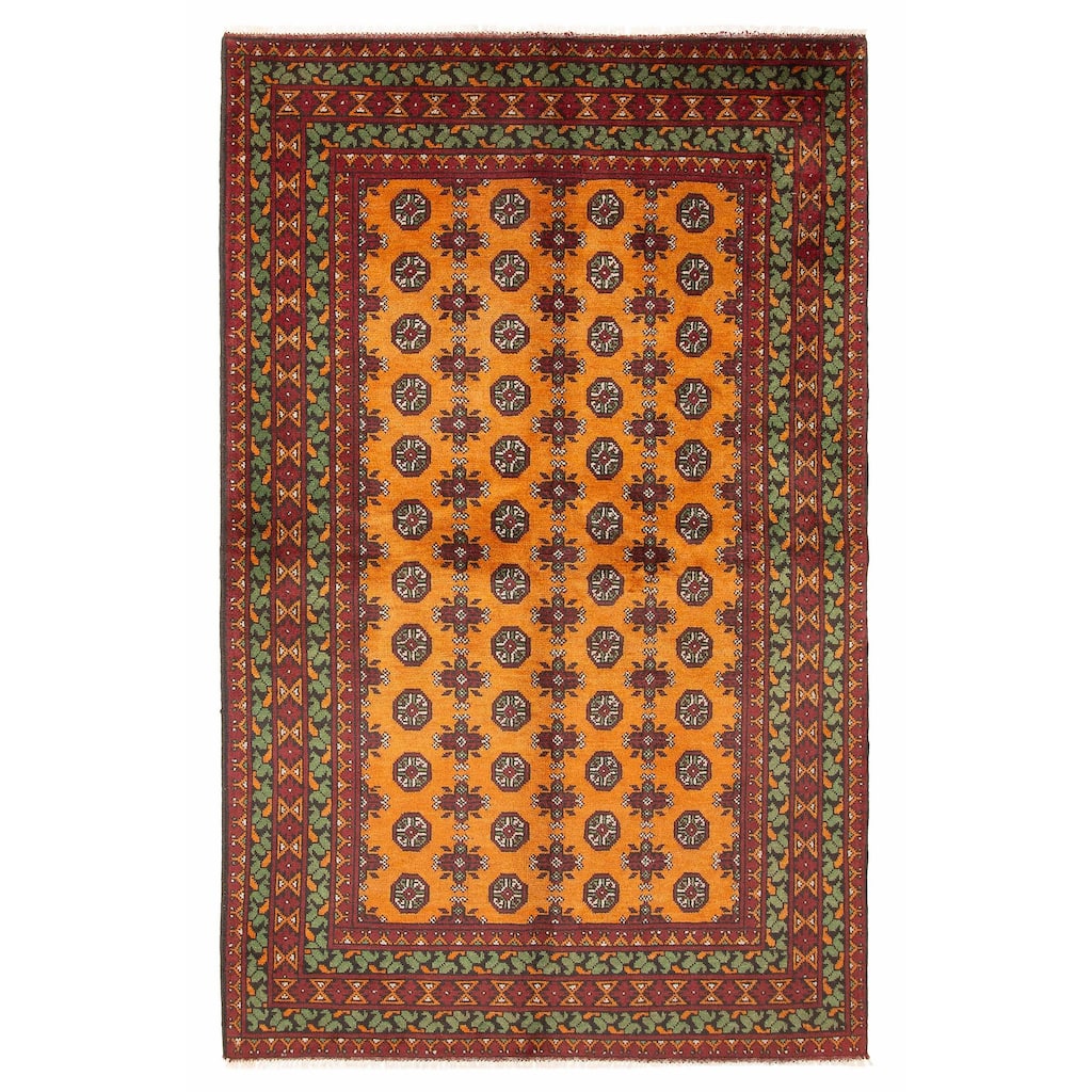 ECARPETGALLERY Hand-knotted Uzbek Kargahi Copper Wool Rug - 5'3 x 8'1