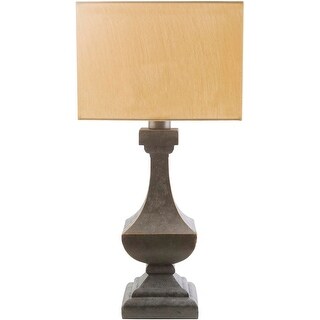 31" Ash Gray Antique Look Table Lamp with Straw Yellow Square Shade ...