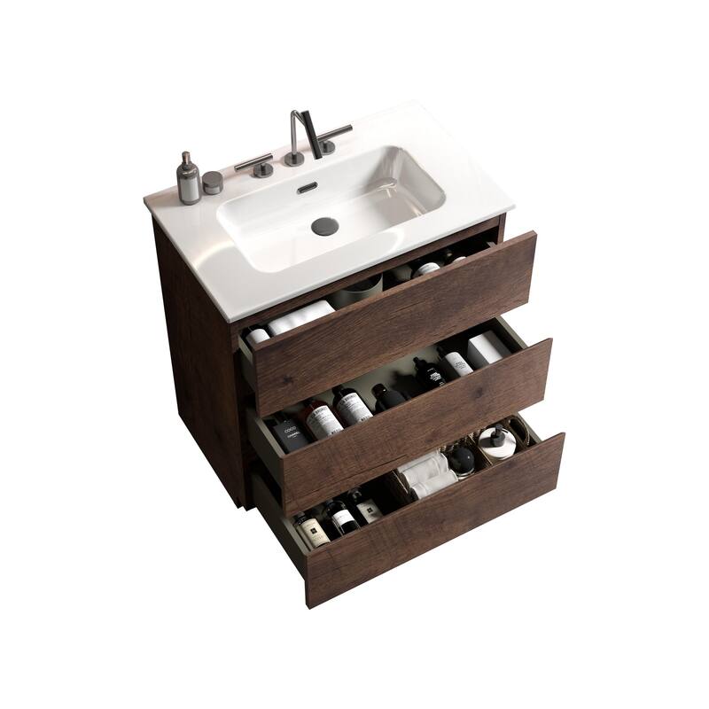 GDFStudio - TIA Freestanding Bathroom Vanity with Sink Basin