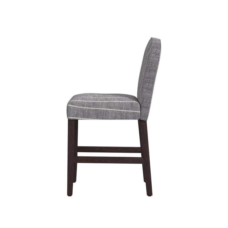 HomePop Rounded back Upholstered Counter stool-Gray Woven
