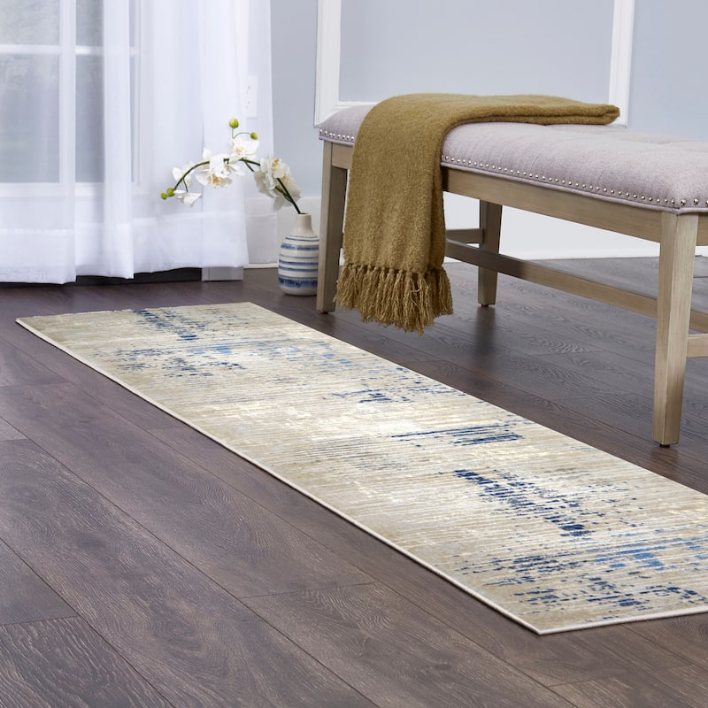 Home Dynamix Melrose Lorenzo Contemporary Abstract Area Rug - 1'8"x7'2" - Gray/Blue - Rectangle