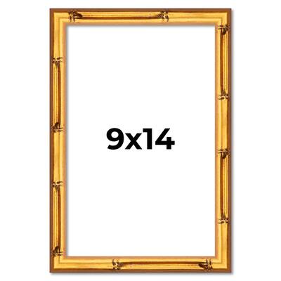 9x14 Frame Gold Bamboo Picture Frame Modern Photo Frame Includes UV Acrylic Shatter Guard Front Acid Free Foam Backing Board