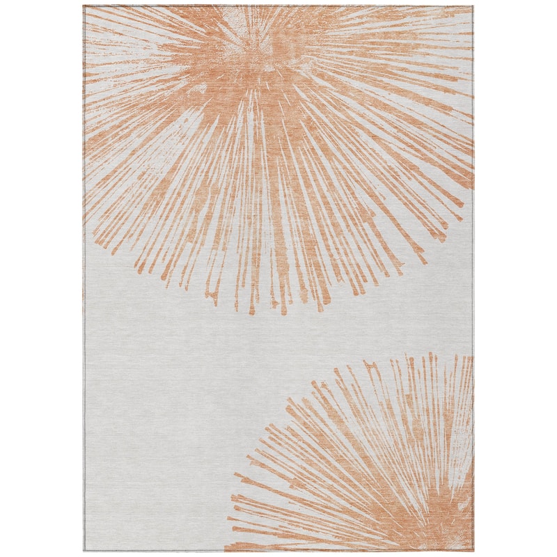 HomeRoots Abstract Transitional Rectangle Outdoor Rug - 3' x 5'