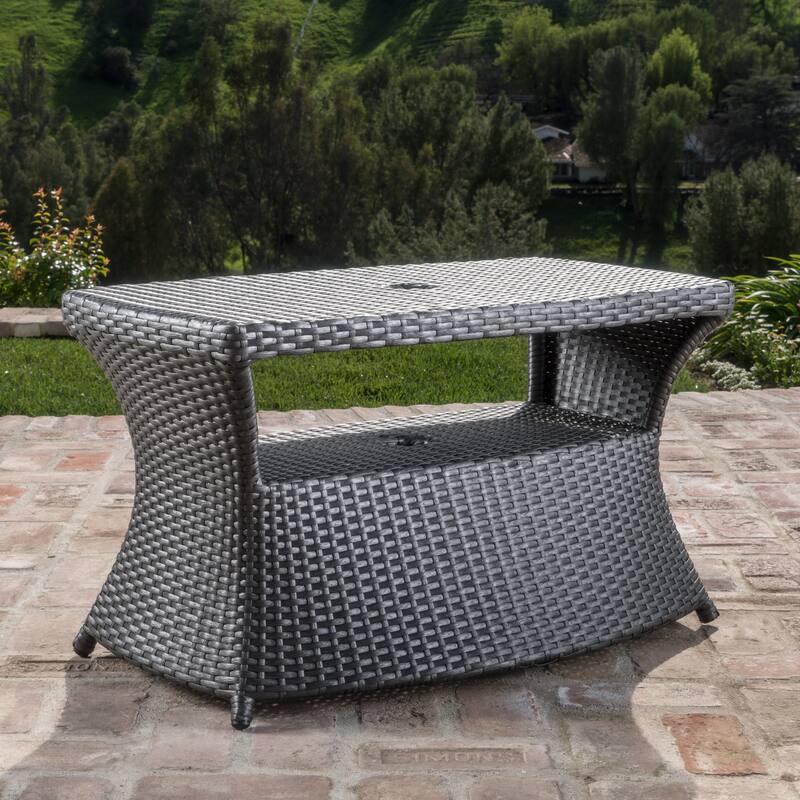 Pacific Outdoor 3-piece Wicker Armed Chaise Lounge Set by Christopher Knight Home