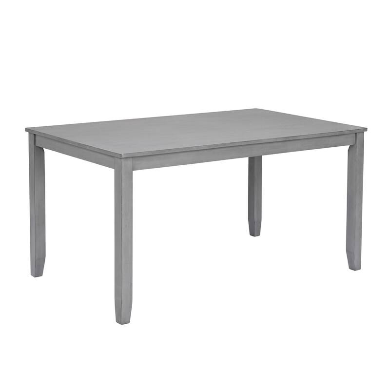 7-Piece Dining Set, 58.5" Wood Dining Table with 6 Padded Chairs