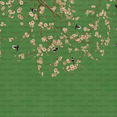 Blooming Cherry Blossoms Chinoiserie Wallpaper Mural