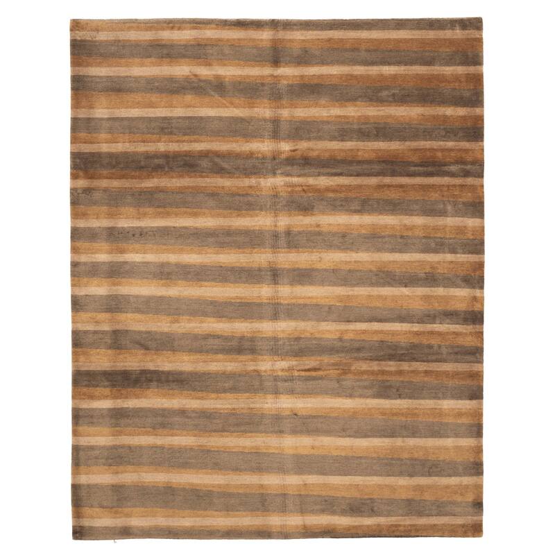 ECARPETGALLERY Hand-knotted Opulence Brown Wool Rug - 8'2 x 9'11