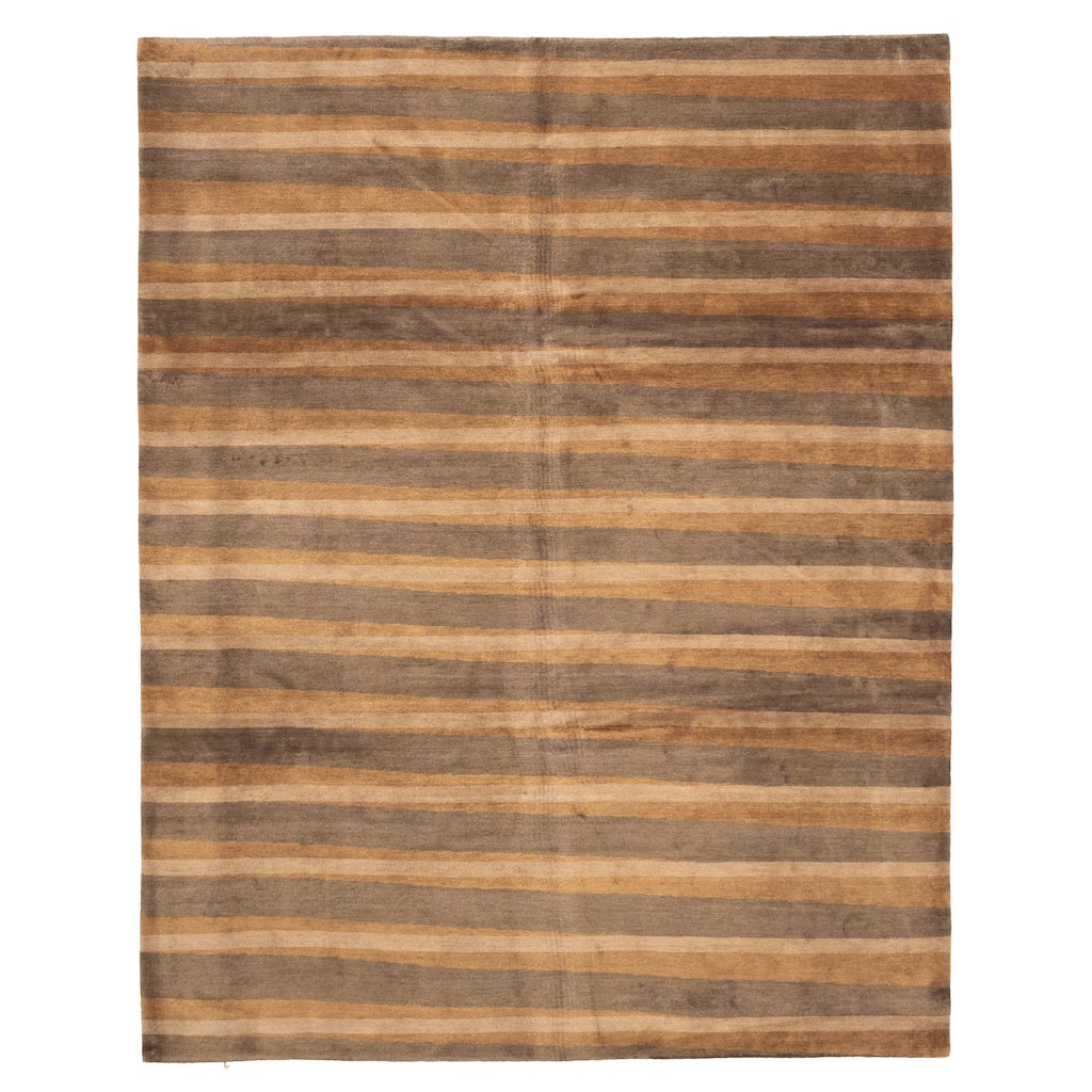 ECARPETGALLERY Hand-knotted Opulence Brown Wool Rug - 8'2 x 9'11