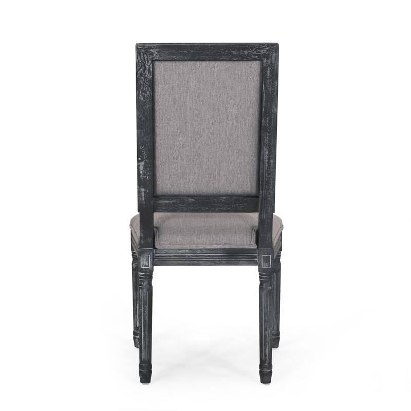 Modern 2 Piece Rubber Wood Dining Chair with Rectangular Backrest and Cushions for Dining Room Kitchen Bedroom Living Room