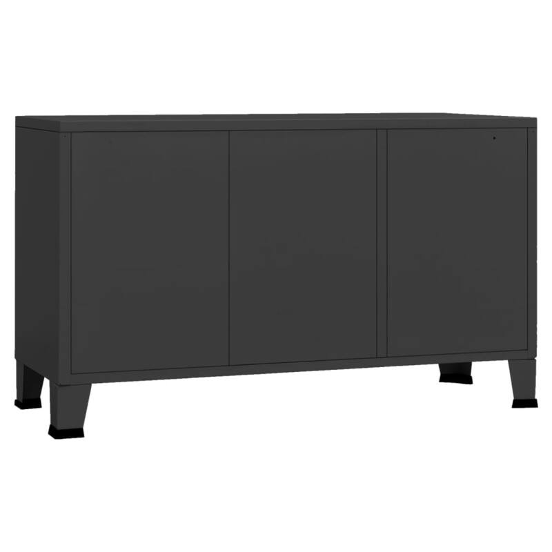 vidaXL Sideboard Industrial Storage Cabinet for Living Room Metal and Glass - 41.3" x 13.8" x 24.4"