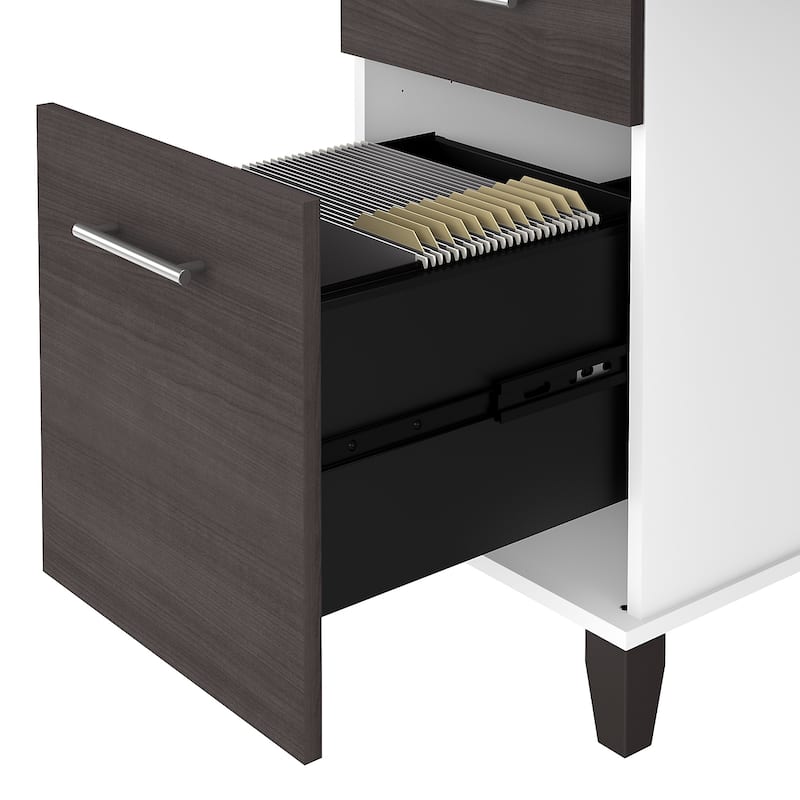 Bush Furniture Somerset 72W Office Desk with Hutch in Ash Gray
