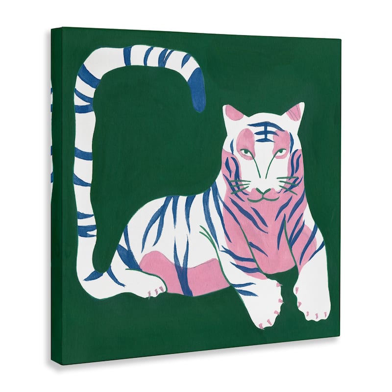 Stupell Modern Tiger with Curved Tail Canvas Wall Art Design By Melissa Wang