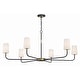 preview thumbnail 1 of 9, Niles 6 Light Black Forged & Modern Gold Chandelier - 54"W x 22.25"H 54"W x 22.25"H