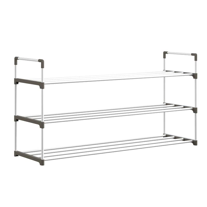 Shoe Rack - Shoe Organizer for Closet, Bathroom, Entryway by Home-Complete (White)