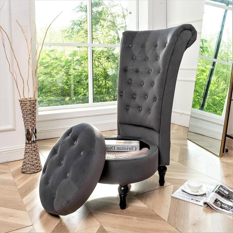 Gosser 20" Wide Velvet High Back Vanity Chair