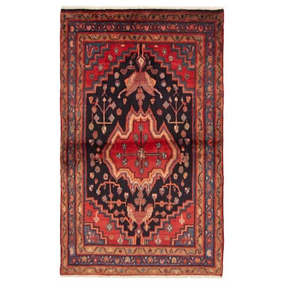 ECARPETGALLERY Hand-knotted Andelz Navy Wool Rug - 4'2 x 6'9
