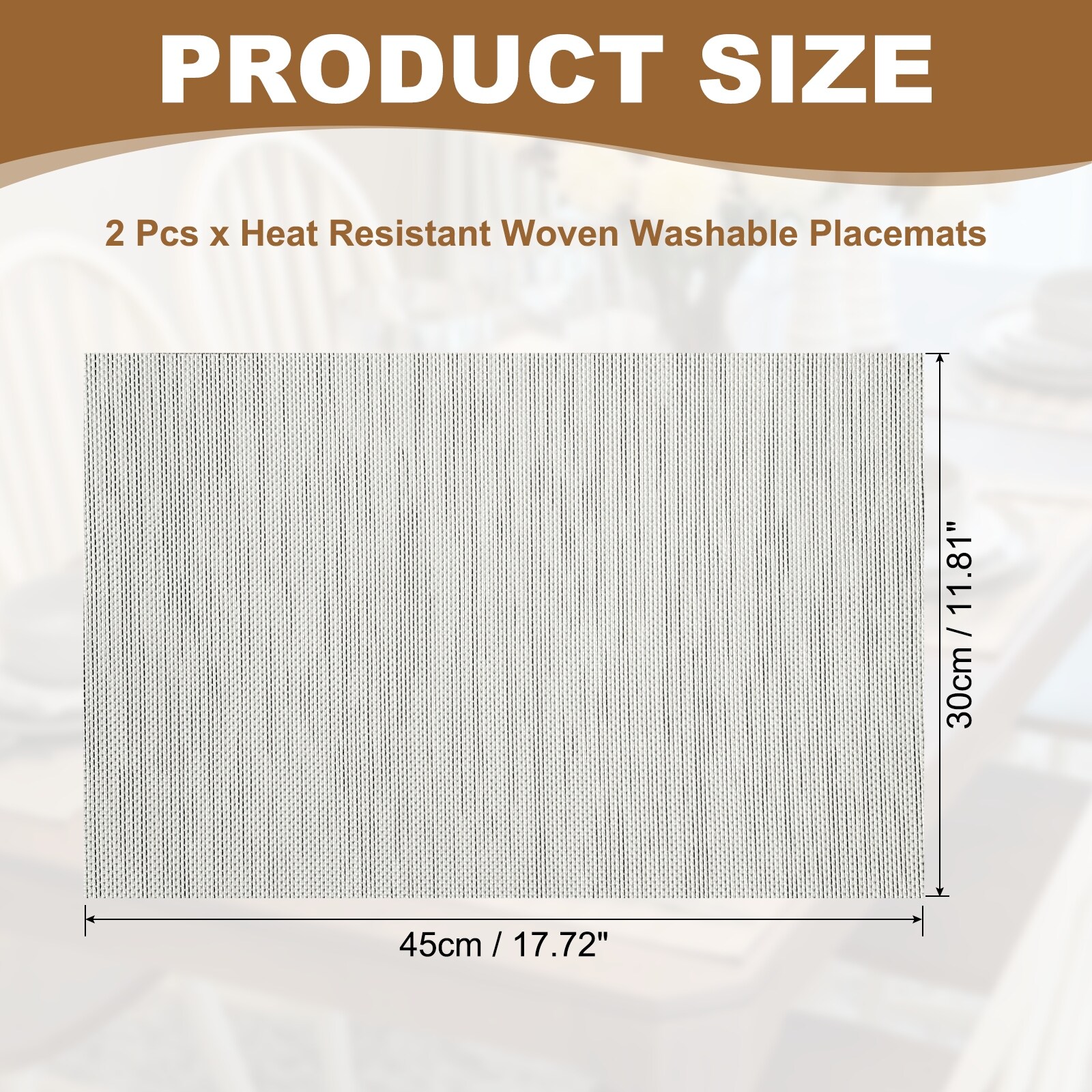 Faux Linen Placemats, Heat Resistant Place Mats Machine Washable Non-Slip Cloth Placemats for Dining Table Kitchen