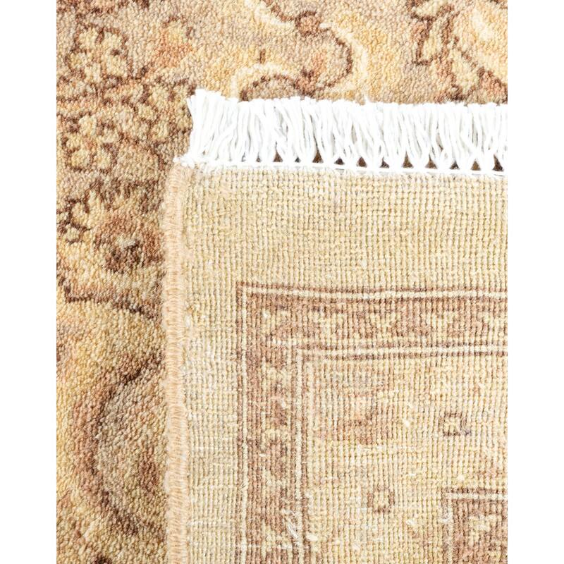 Overton Hand Knotted Wool Vintage Inspired Traditional Mogul Gray Area Rug - 6' 3" x 9' 1"