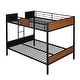 preview thumbnail 4 of 27, Modern Style Metal Bunk Bed with Safety Rail and Ladder