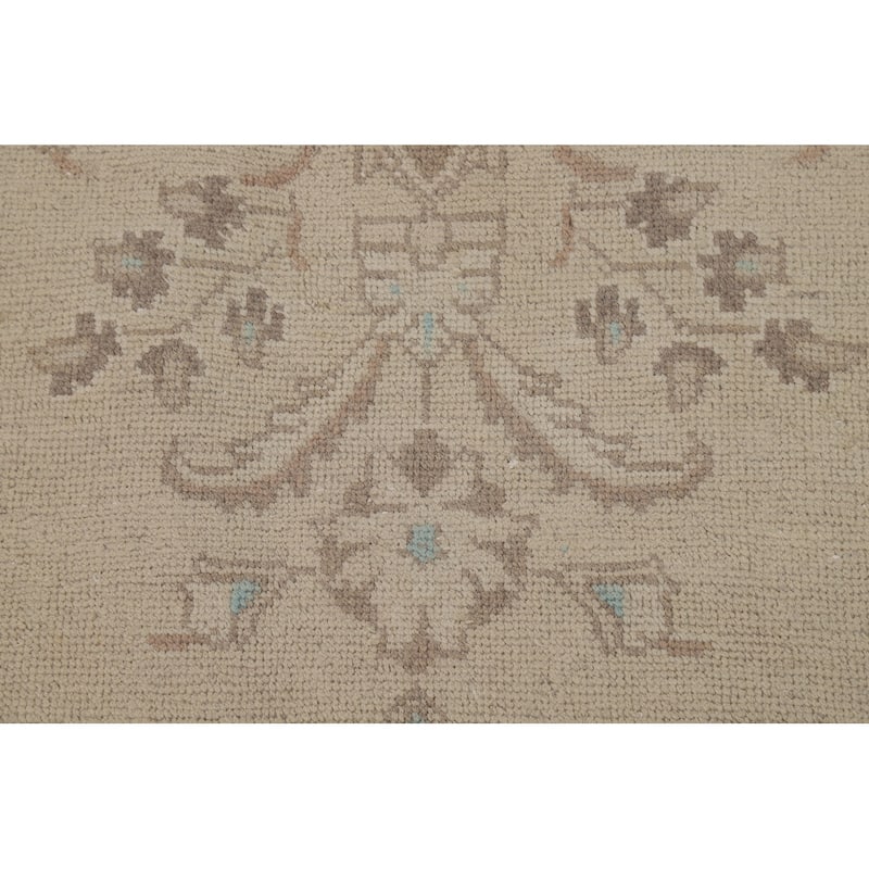 Hand Knotted Oriental 100% Wool Carpet Traditional Floral Beige & Ivories Tabriz Area Rug - 11' 2'' X 7' 7''