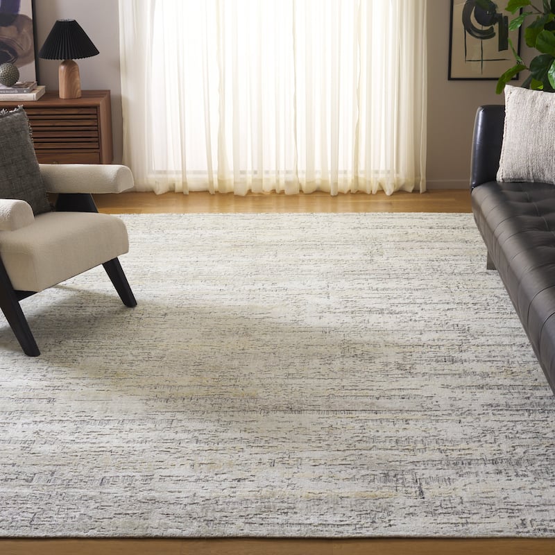 SAFAVIEH Handmade Bedford Milva Viscose Rug - Grey/Gold - 8' x 10'