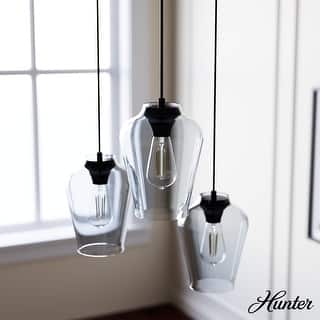 Hunter Vidria 3-Light Cluster Ceiling Light - Kitchen Island, Dining Room - Contemporary, Transitional