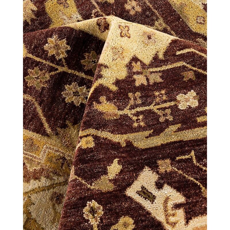 Oushak One-of-a-Kind Handmade Area Rug, Brown - 7' 8" x 10' 1"