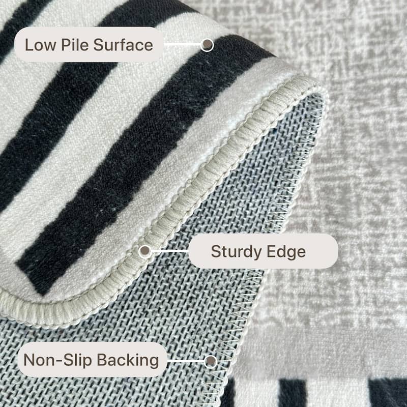 Mcow Classical Pattern Low-Pile Machine-Washable Non-Slip Area Rug