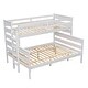 preview thumbnail 9 of 22, Twin XL over Queen Size Solid Wood Bunk Bed with Ladder and Fence for Kids