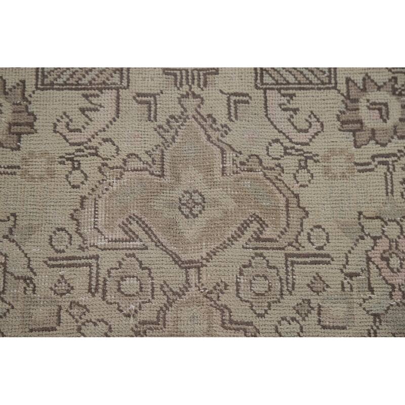 Distressed Tabriz Persian Vintage Area Rug Hand-Knotted Wool Carpet - 6'7"x 9'5"