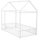 preview thumbnail 5 of 8, White Twin Size Metal House Bed Frame with Fence and Roof for Kids, Teens, Girls, Boys