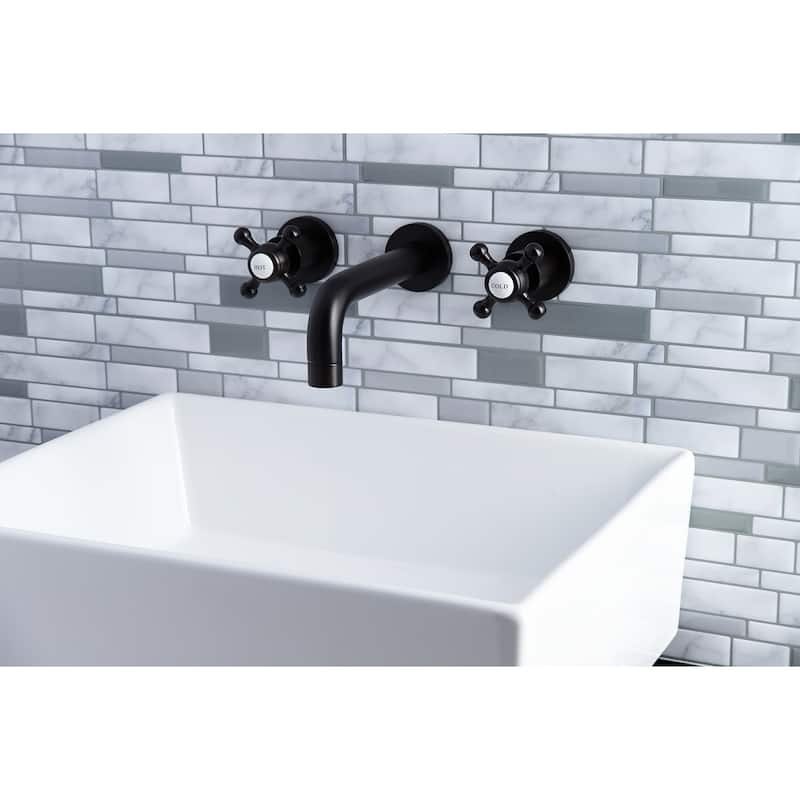 Kingston Brass Metropolitan Two-Handle 3-Hole Wall Mount Bathroom Faucet