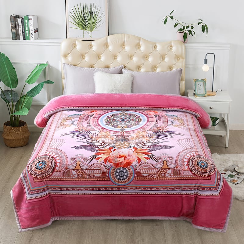 3 Ply Reversible Fleece Comforter for Winter 85"x93" 8lbs
