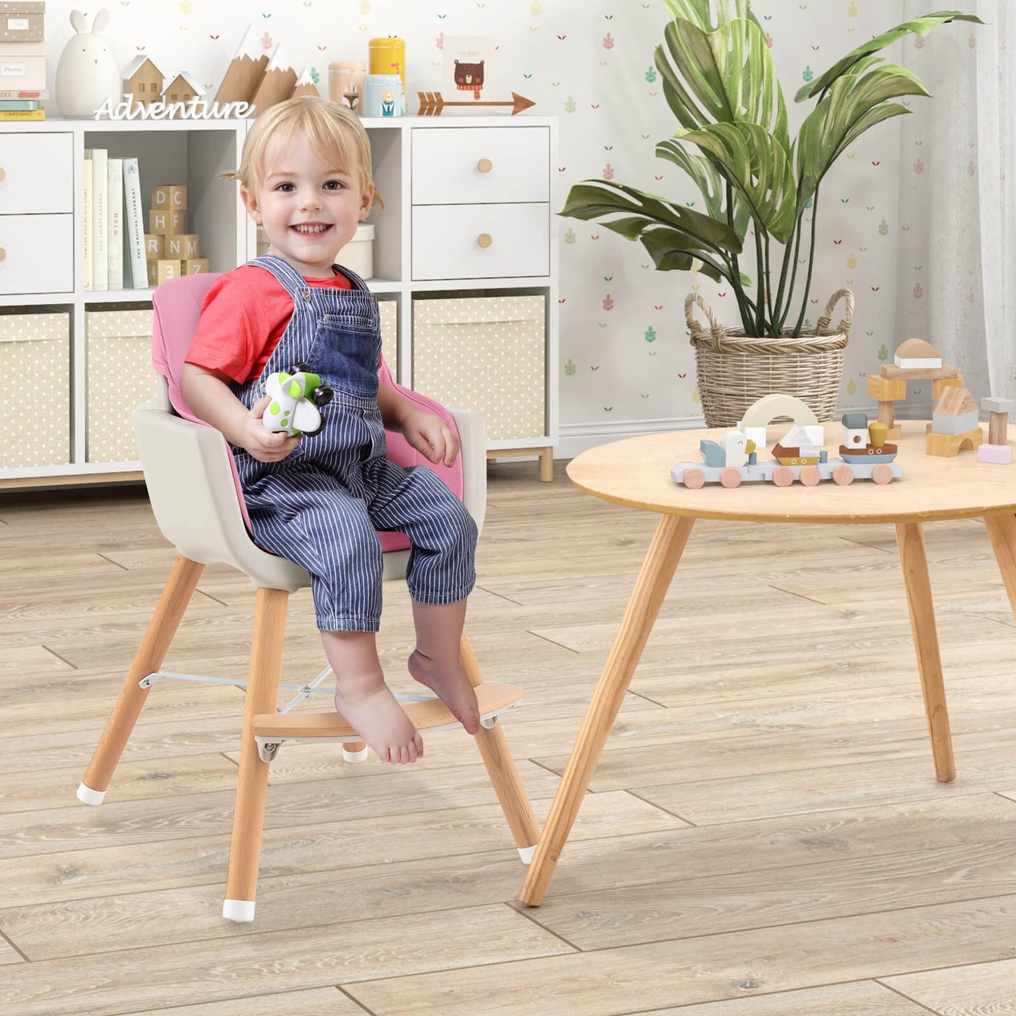 Babyjoy 3 in 1 Convertible Wooden High Chair Baby Toddler Highchair w 20.5 x 21.5 x 36 On Sale Bed Bath Beyond 28904020