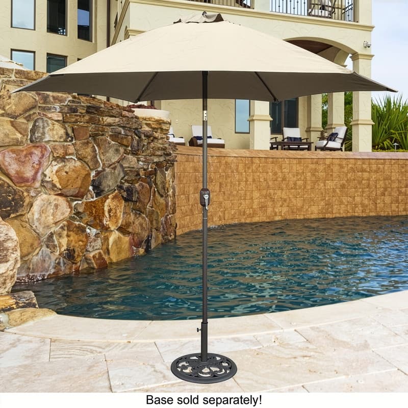 Tropishade 9 ft. Aluminum Bronze Patio Umbrella with Beige Cover
