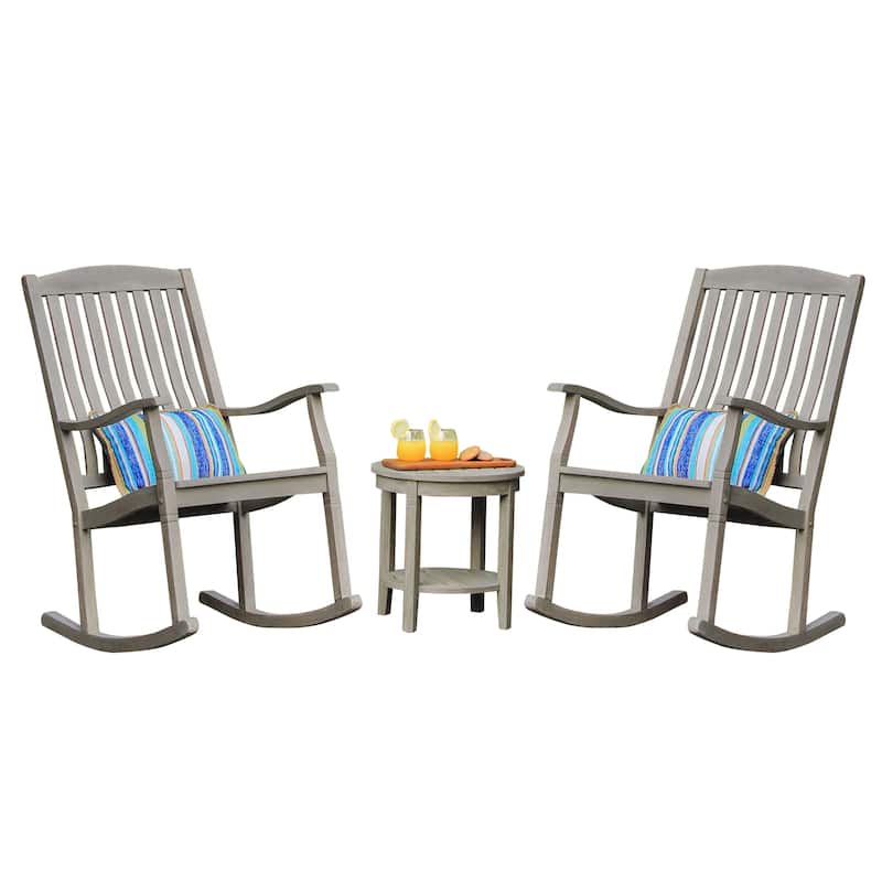 Cambridge Casual Clovis 3-piece Teak Rocking Chair Set
