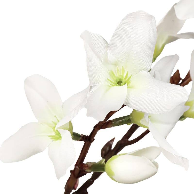 Set of 2 Deluxe Cream White Artificial Forsythia Flower Stem Spray 36in - 36" L x 6" W x 6" DP