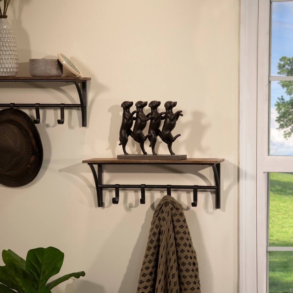 Rust Dancing Dogs 8.75"H - 10.0" x 2.75" x 8.75"