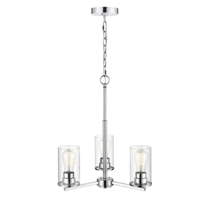 Millennium Lighting Verlana 3 Light Chandelier in Multiple Finishes with Clear Glass Shades - Chrome