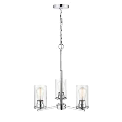 Millennium Lighting Verlana 3 Light Chandelier in Multiple Finishes with Clear Glass Shades