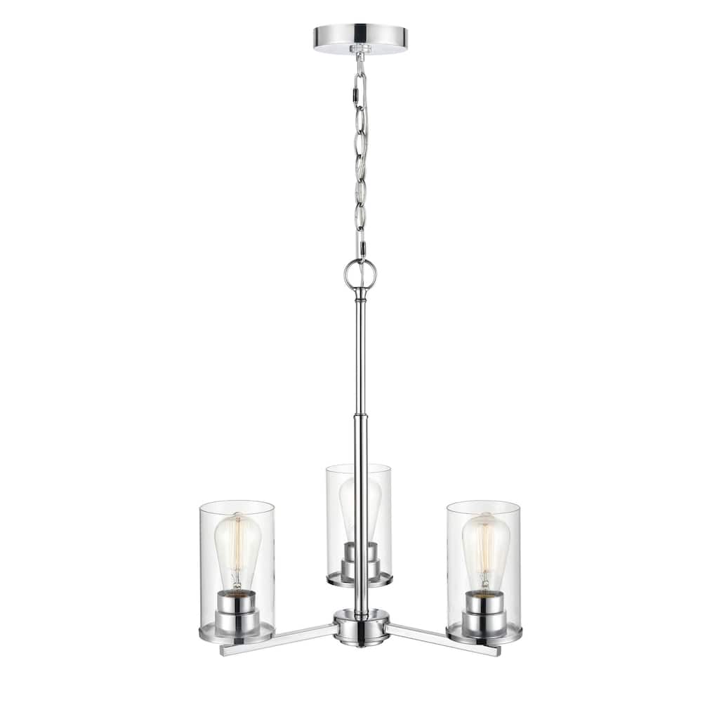 Millennium Lighting Verlana 3 Light Chandelier in Multiple Finishes with Clear Glass Shades